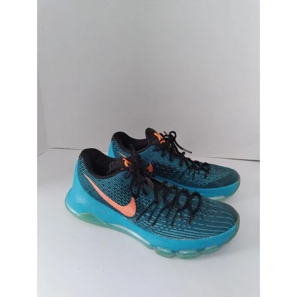 Nike KD 8 Basketball Shoes Blue Lagoon‎ Bright Citrus Athletic Sneakers